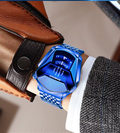 Reloj BINBOND –  Estilo Motocicleta Deportivo, cronógrafo  de cristal 3D De Moda De Lujo.